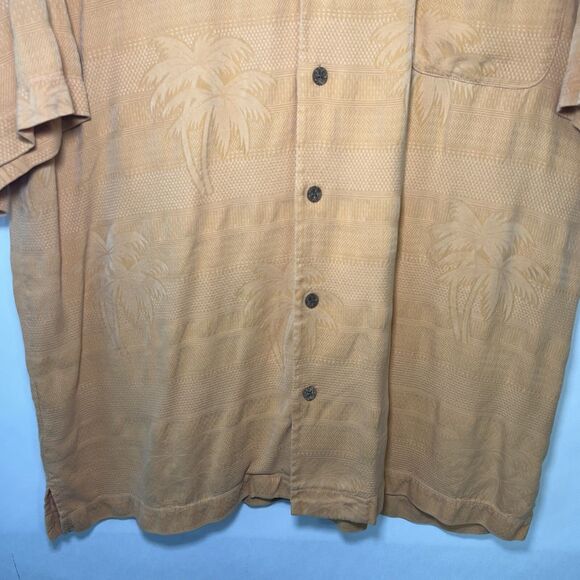 Tommy Bahama Short Sleeve Button Up Silk Hawaiian Shirt Mens Size Large Orange - Picture 4 of 10